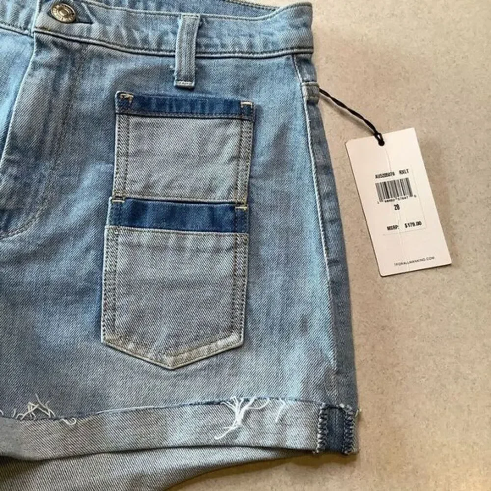 7 For All Mankind Jean Shorts 28‎ Patch Pocket NWT